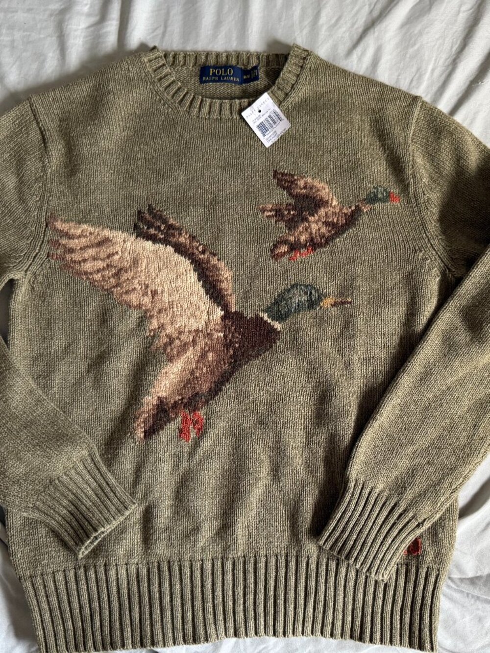 POLO RALPH LAUREN MALLARD DUCK PHEASANT HUNTING SWEATER MEDIUM